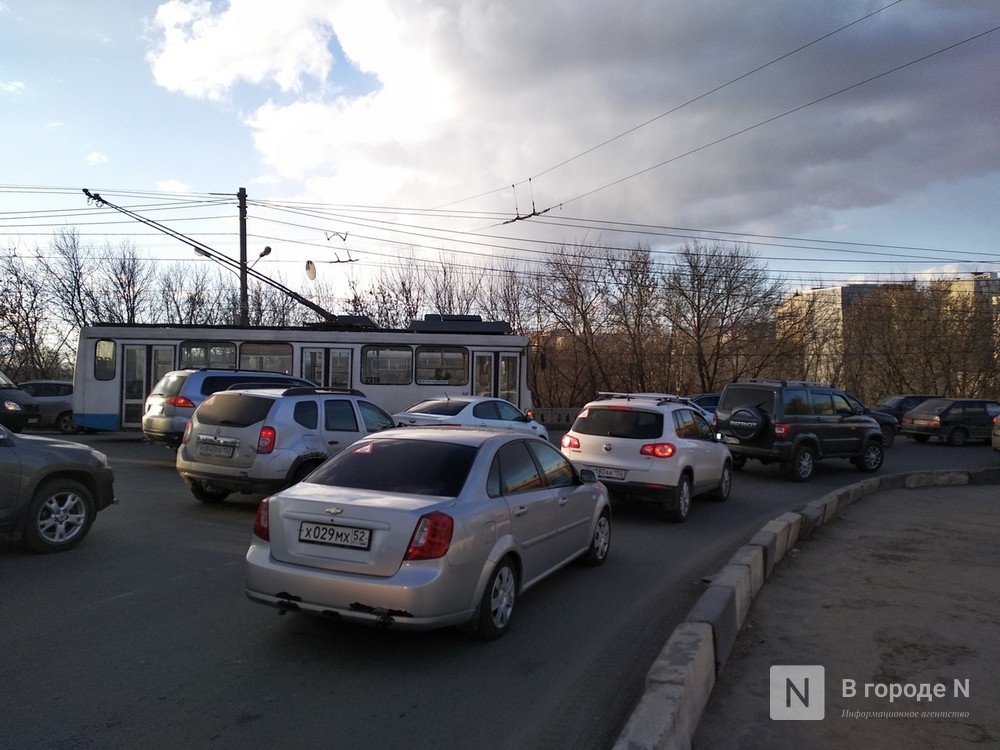 Пробки сковали Нижний Новгород вечером 12 мая 