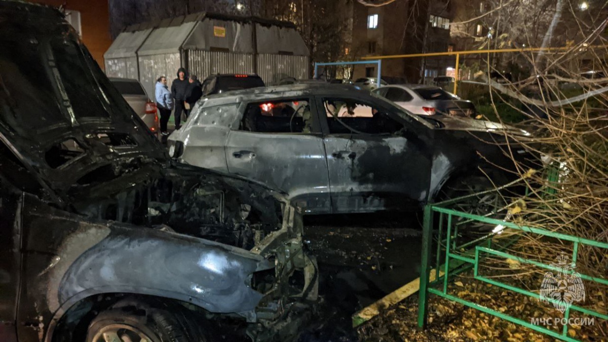 Четыре авто пострадало от вспыхнувшего огня на парковке в Нижнем Новгороде - фото 1