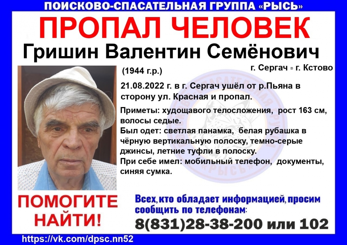 78-летнего мужчину разыскивают в Нижегородской области - фото 1