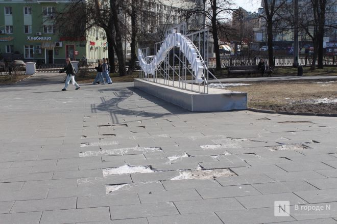 Трещит по швам: как выглядит центр Нижнего Новгорода после аномальной зимы — фоторепортаж - фото 95