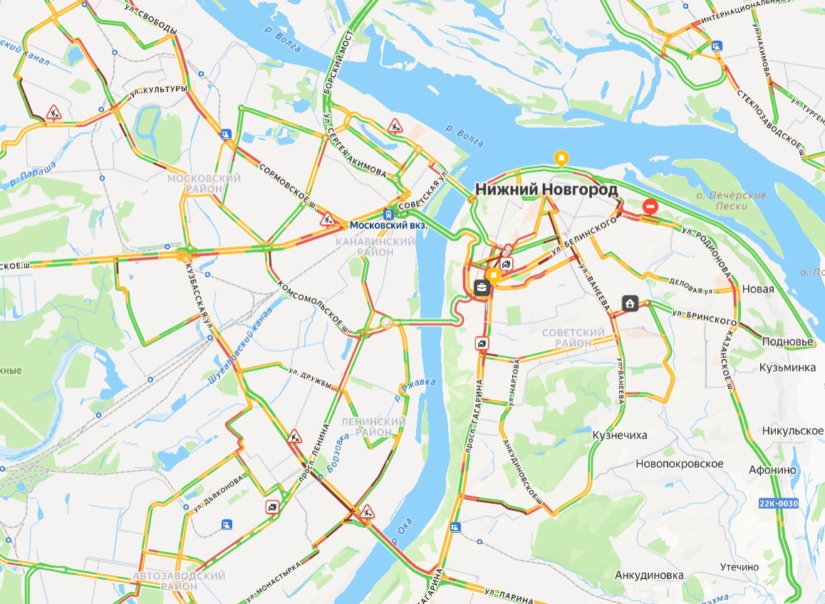 Гигантские пробки снова сковали Нижний Новгород 14 января - фото 1