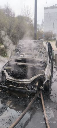 Появились фото сгоревшего около школы в Ленинском районе автомобиля - фото 2