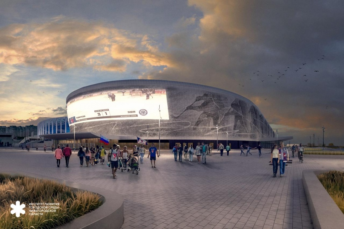 Панели фасада монтируют на Ледовой арене на Стрелке в Нижнем Новгороде - фото 2