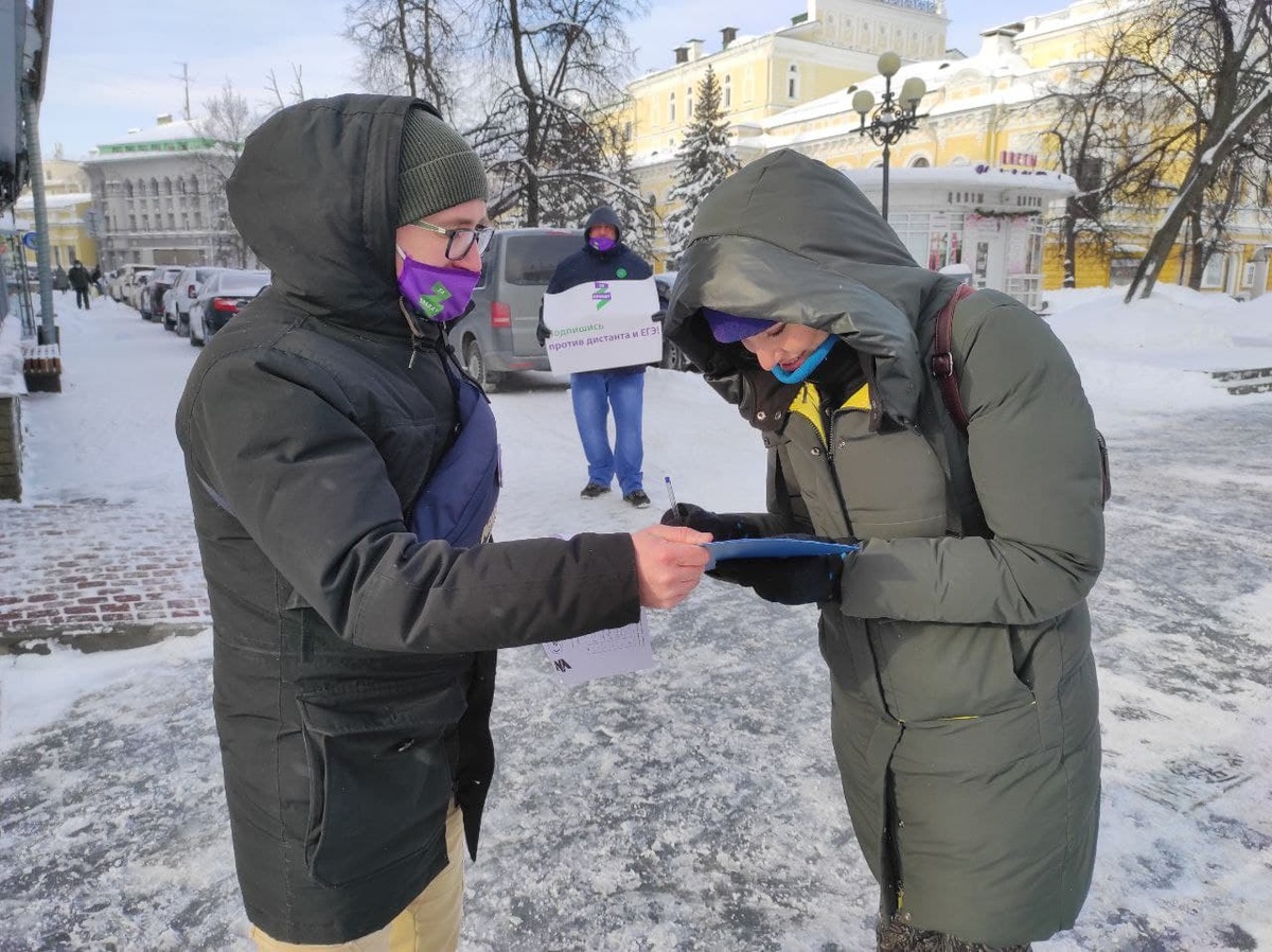 Нижегородцы собирают подписи против дистанта и ЕГЭ - фото 1